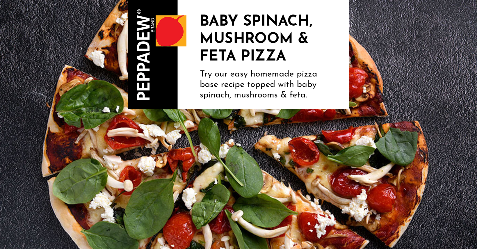 Baby Spinach Mushroom &amp; Feta Pizza Recipe | PEPPADEW®